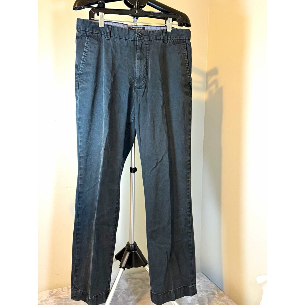Banana Republic Men’s Gray Size 34 Travel Fit Chino Cotton Twill Straight Pants